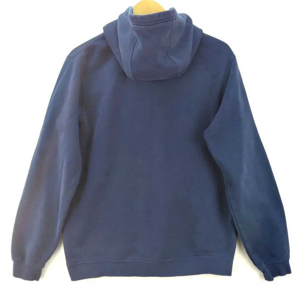 VTG NIKE Hoodie Men Medium Blue USA Soccer Spellout Y2K Center Swoosh Sweatshirt